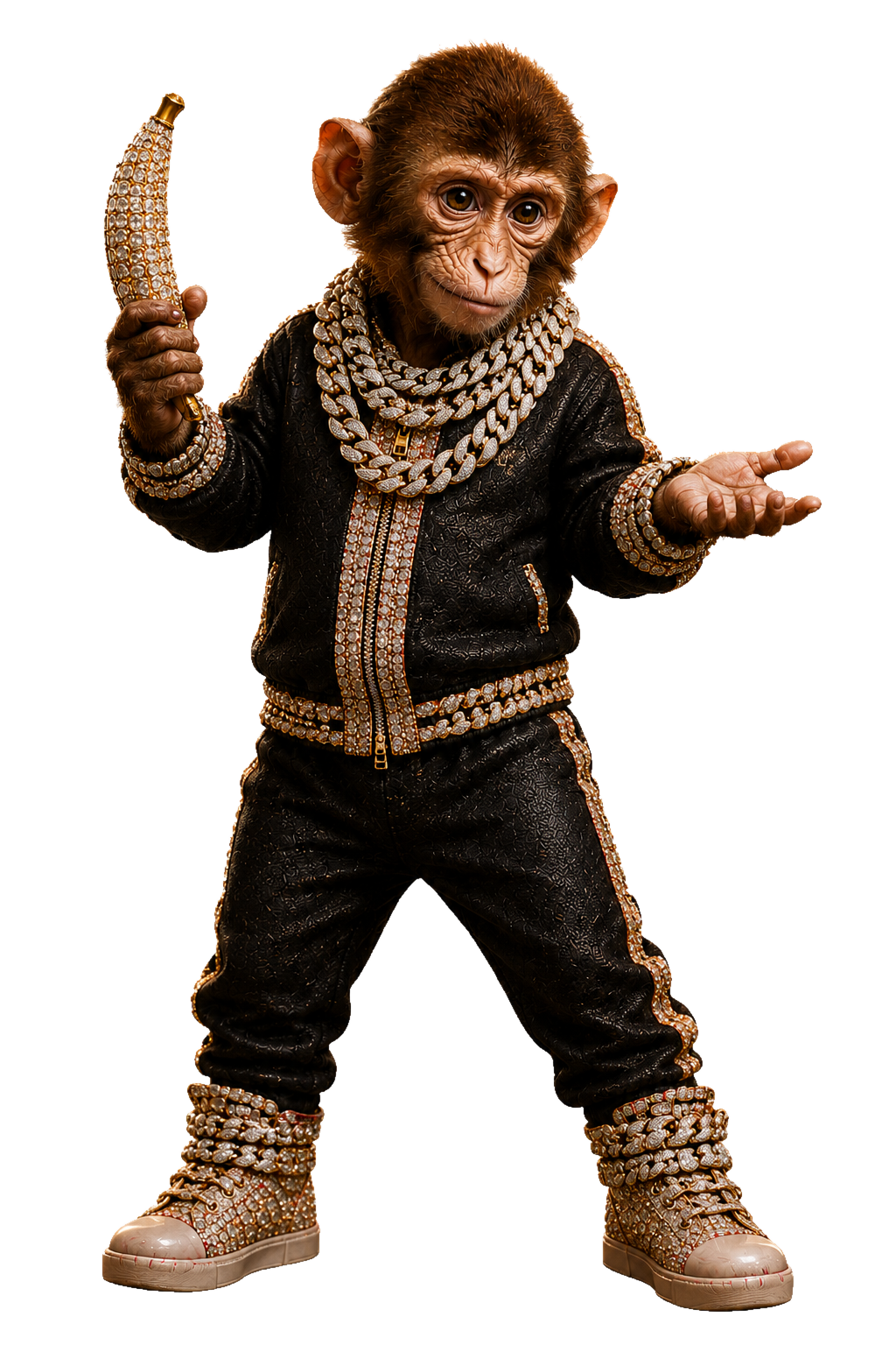 Rich Ape holding a jewel-covered banana